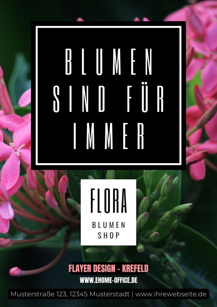 Kreatives Druckdesign, das Ihre Konkurrenz in den Schatten stellt. Flyer Design für Blumenhändler