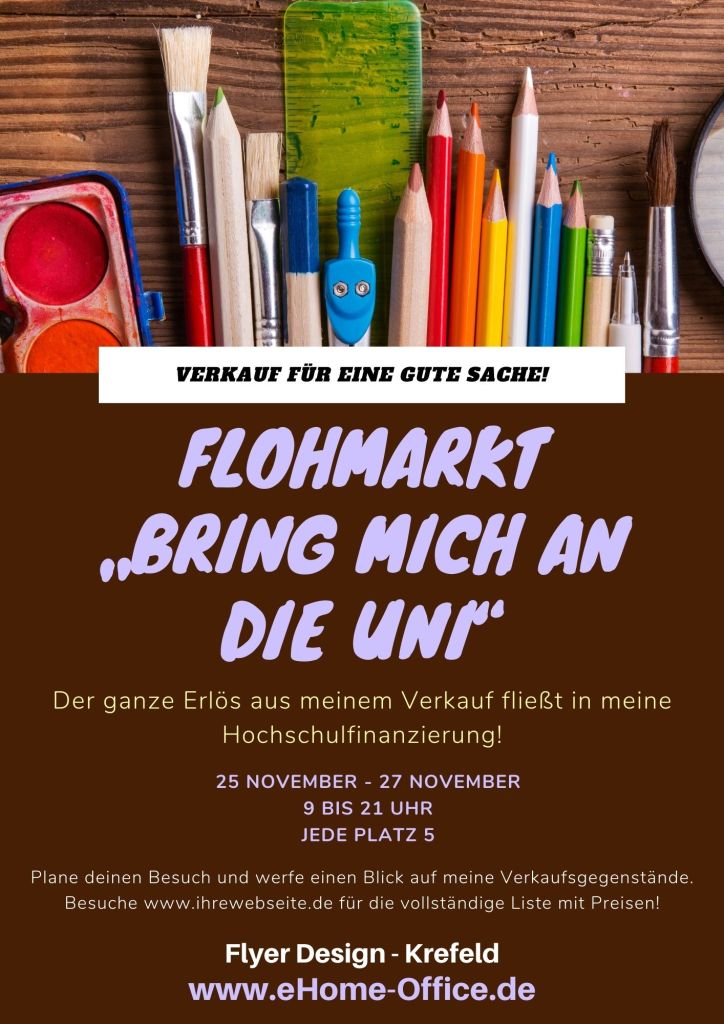 Wir berücksichtigen Ihre Wünsche und setzen sie kreativ um. Flyer Design für Märkte und Messen