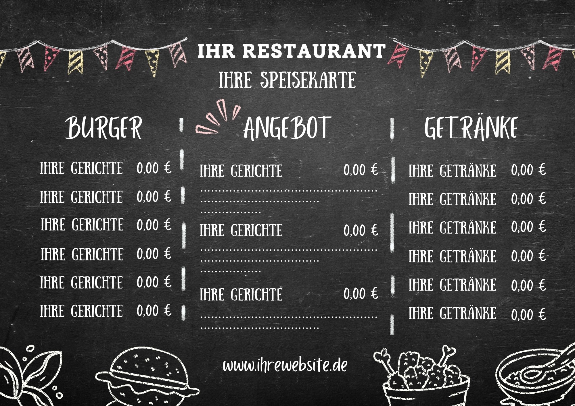 Speisekarten auf hochwertigem Material für Langlebigkeit.

