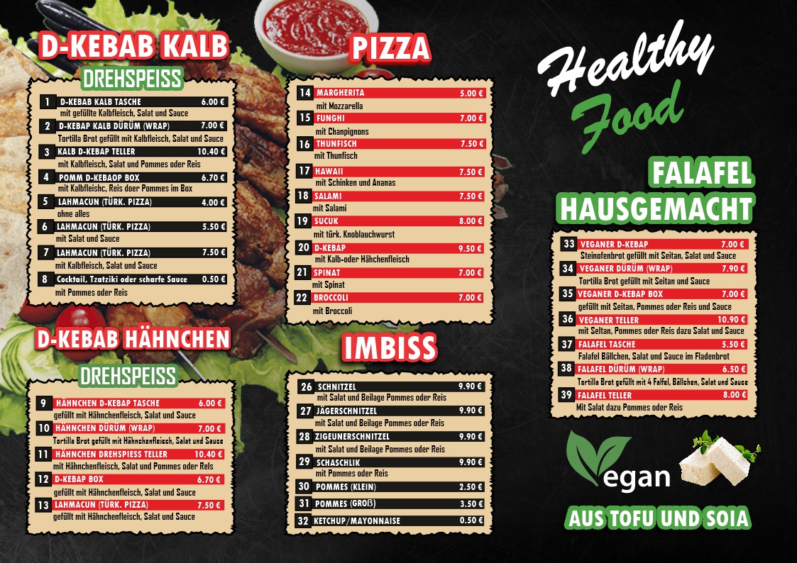 Ihre Speisekarte sollte nicht nur lesbar, sondern auch stilvoll sein.