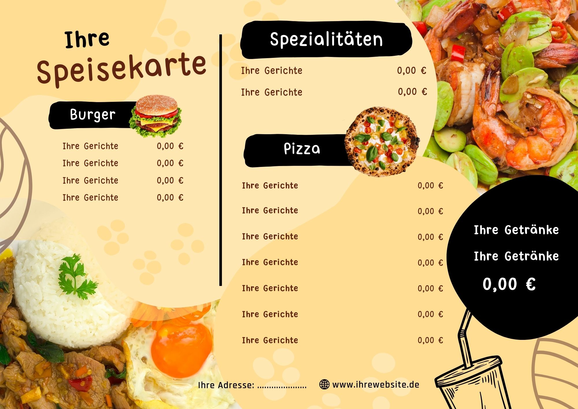 Ich passe Ihre Speisekarte an Trends und Saisons an.

