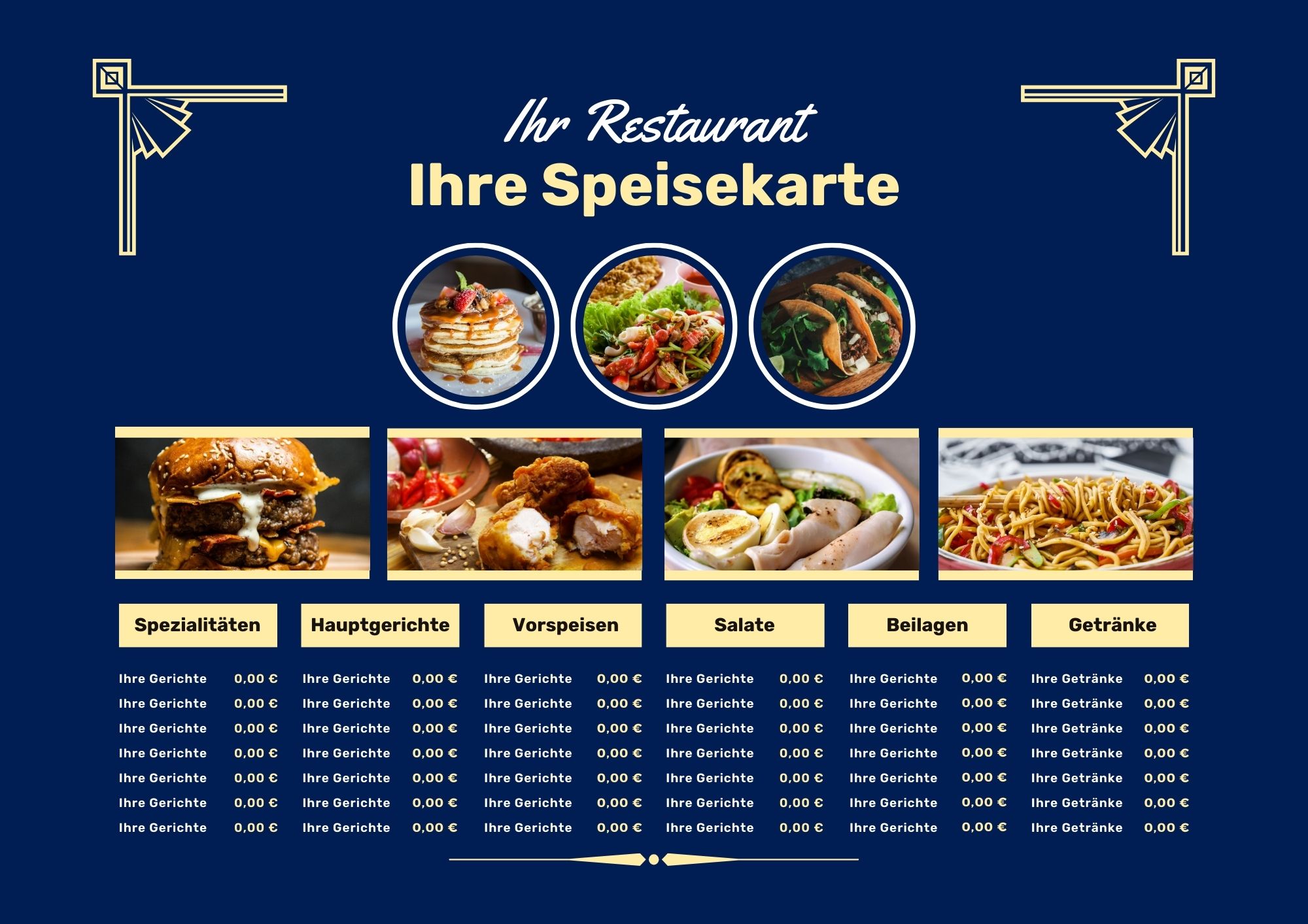 Professionelles Speisekartendesign in Krefeld für Restaurants, Bars und Cafés.

