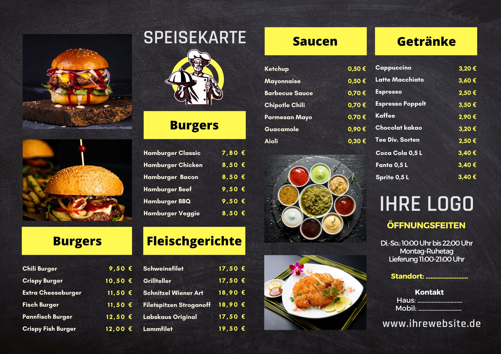 Jetzt ein einzigartiges Menüdesign sichern!