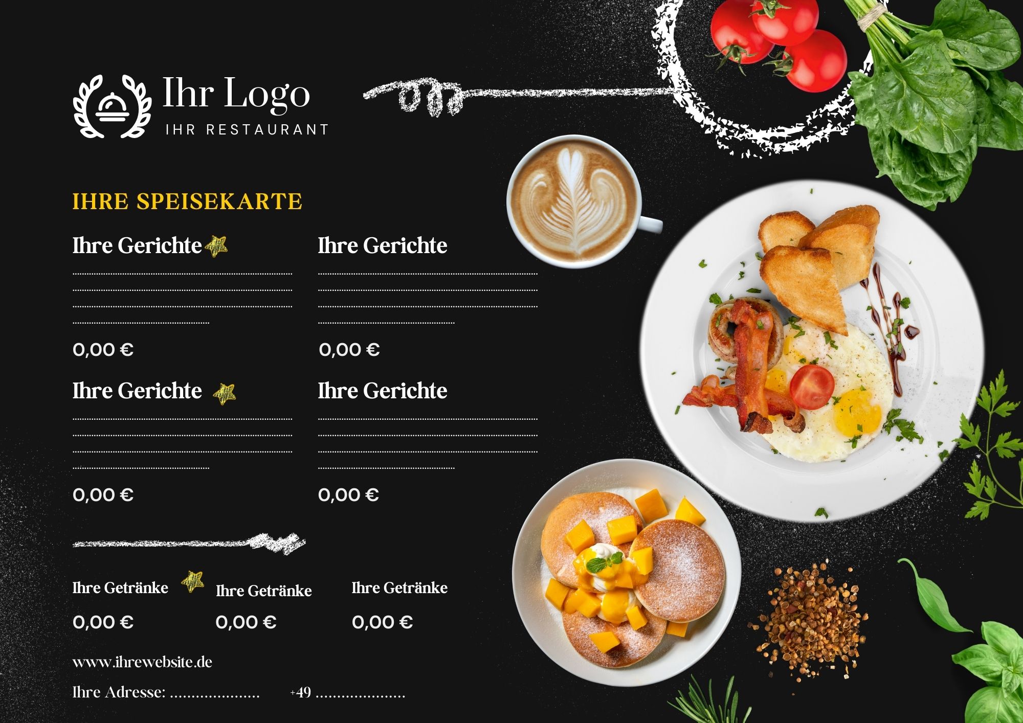 Maßgeschneidertes Menüdesign für Restaurants in Krefeld.

