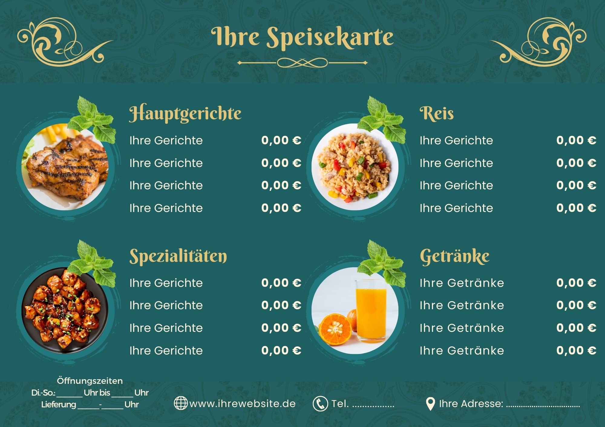 Gäste lieben klar strukturierte und leicht lesbare Menüs.

